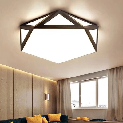 Modern Geometric Shape Flushmount Metallic LED Ceiling Light for Room