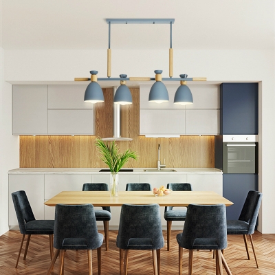 Carillon Kitchen Pendant Lamp Iron 4-Light Nordic Style Hanging Island Light