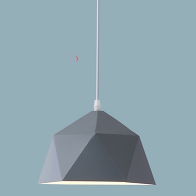Geometric Pendant Lamp Macaron Colorful Metal Single Head Hanging Light for Children Room