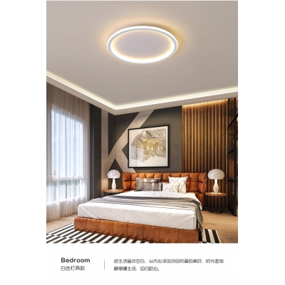 Disc Acrylic Ceiling Lighting Nordic Style 2 Inchs Height LED Black and White Flush Lamp for Living Room
