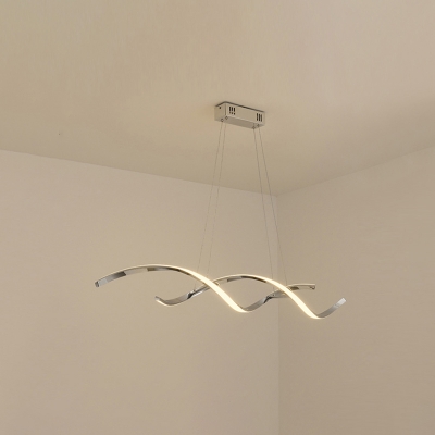 Minimalist LED Island Lamp Twisting Suspension Lighting with Acrylic Shade