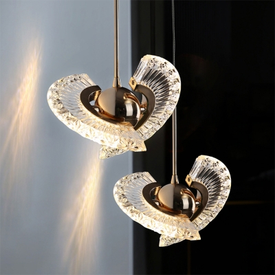 Nordic Stylish Ring Hanging Light with Crystal Pendant Light 8 Inchs Wide for Bedroom