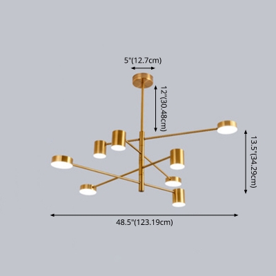 Sputnik Chandelier Lighting 48.5 Inchs Wide Modernism Metal Pendant Light Fixture for Living Room
