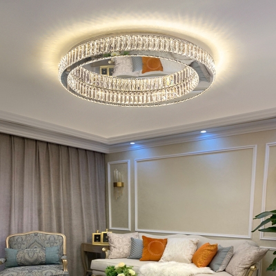 Crystal Circular Flush mount Ceiling Lamp Modern Style LED Crystal Circular Flush Mount Lighting for Living Room