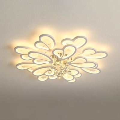 Flower Acrylic Shade Modern Ceiling Light with 16 LED Light Flush Mount Ceiling Fixture for Living Room