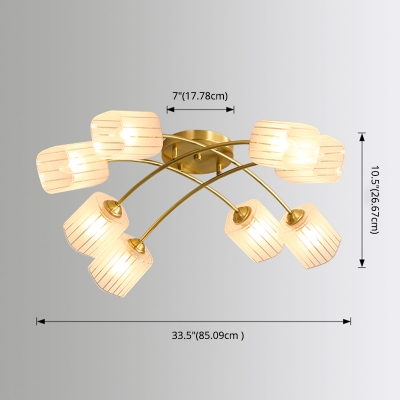 Frosted Glass Shade Simplicity Ceiling Light Metal Circle Ceiling Mount Semi Flush Ceiling Light for Living Room