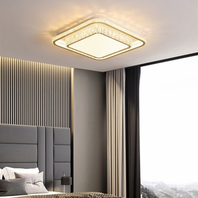 Geometric Crystal Shade Ceiling Light with 1 LED Light Acrylic Ceiling Mount Flushmount Light for Bedroom