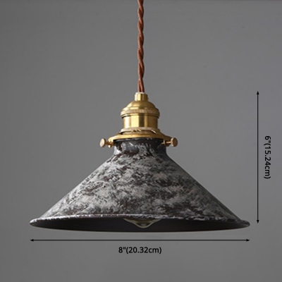 Industrial Hanging Light Circle Ceiling Mount with 1 Light Metal Geometric Shade Single Pendant for Restaurant