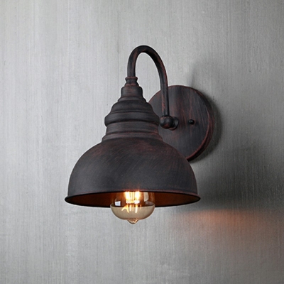 Industrial Outdoor Wall Sconce Metal Barn Sconce Wall Lighting for Balcony Backyard in Black