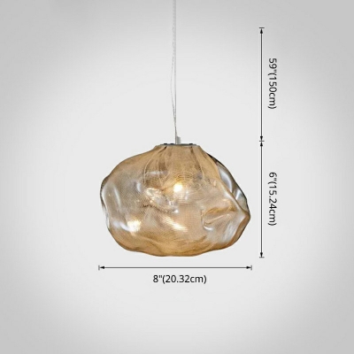 Postmodern Living Room Geometry Shade Pendant Frosted Glass 1-Head Suspension Lighting