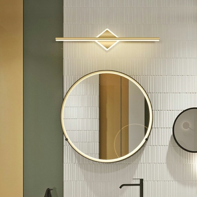 Simplicity Geometric Wall Sconce Light Metal Bathroom LED Vanity Lighting in Gold