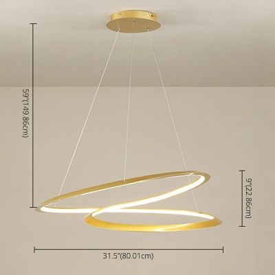 Simplicity LED Hanging Chandelier Light Acrylic Linear Suspension Light for Living Room