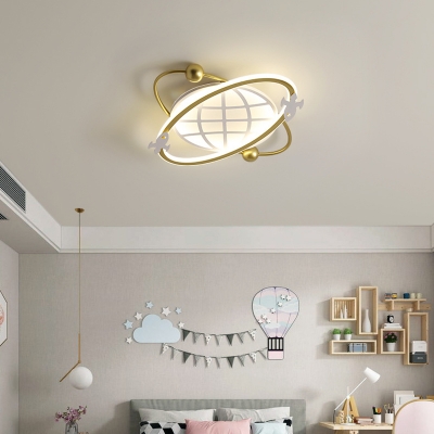 1 LED Light Creative Ceiling Light Acrylic Geometric Shade Flush Mount Ceiling Light for Children Bedroom