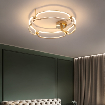 Aluminum Geometric Shade Ceiling Light with 1 LED Light Metal Ceiling Mount Semi Flush for Restaurant