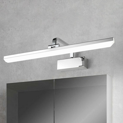 Linear LED Wall Vanity Light Nordic Metal Bathroom Wall Lighting with Plastic Shade
