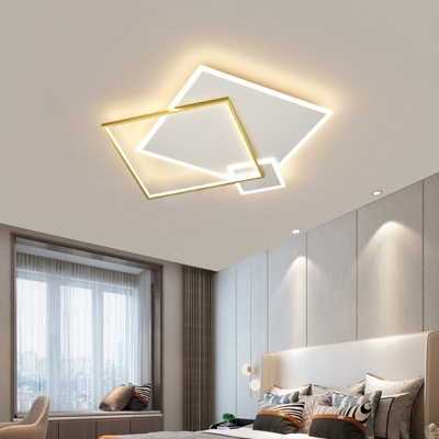 Minimalist Square Flush Mount Light LED Bedroom Metal Flush Ceiling Light