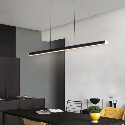 Modern Kitchen LED Island Light Rectangle Metal 1-Light Island Fixture