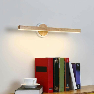Rectangle Wooden LED Wall Mounted Lighting Minimalist Vanity Wall Light Fixtures
