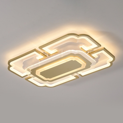 7 LED Light Geometric Modern Ceiling Light Acrylic Shade Flush Mount Ceiling Fixture for Bedroom