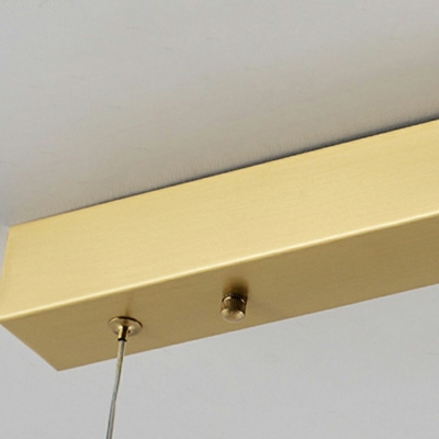 Brass Shade Linear Island Light Modern Living Room Golden LED Island Fixture in 3 Colors Light