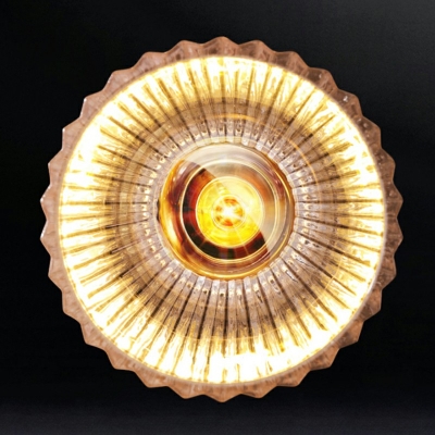 Golden Wall Light Fixture Retro Style Textured Glass 1 Light 12 Inchs Height Art Deco Sconce Light