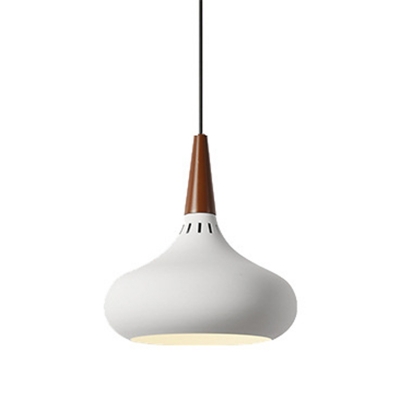 Macaron Metal Shade Pendant Nordic Restaurant Lid Form 1-Bulb Hanging Lamp for Bedroom