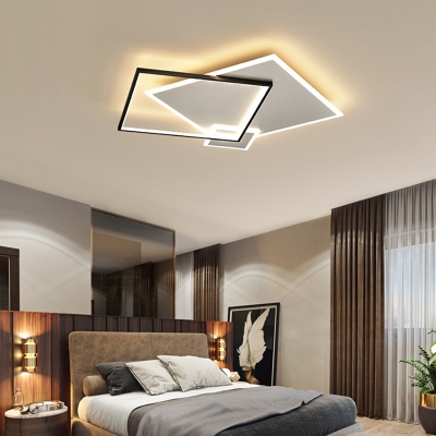Minimalist Square Flush Mount Light LED Bedroom Metal Flush Ceiling Light