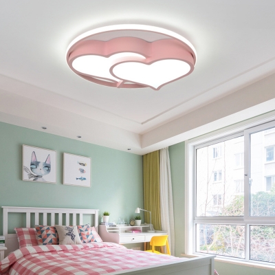 1 LED Light kid Ceiling Light Heart and Circle Shade Flush Mount Ceiling Light for Children Bedroom