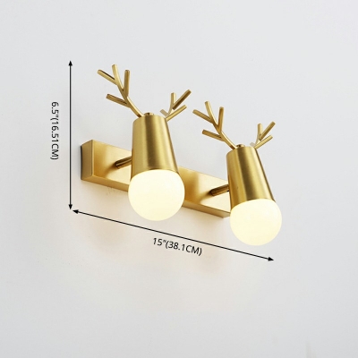 American Angle Adjustable Vanity Light Fixture Golden Antlers over Mirror Vanity Lighting Ideas for Bathroom
