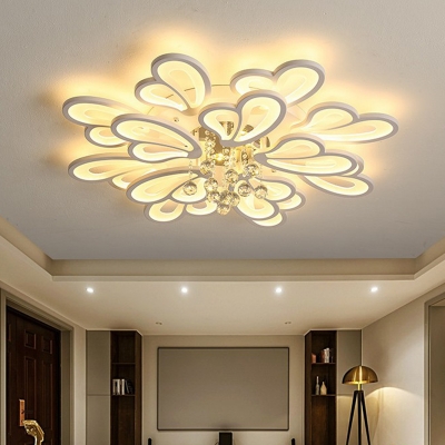 Flower Acrylic Shade Modern Ceiling Light with 16 LED Light Flush Mount Ceiling Fixture for Living Room