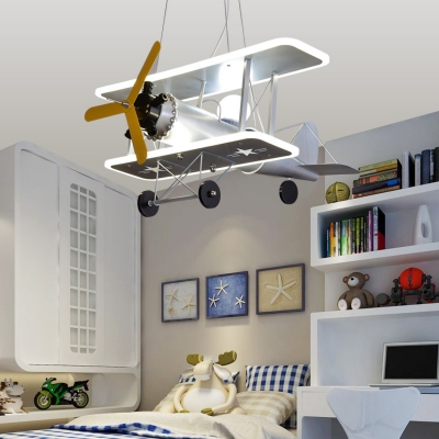 Funny Pendant Acrylic Shade with 3 LED Light Circle Metal Ceiling Mount Multi Light Pendant for Boys Bedroom