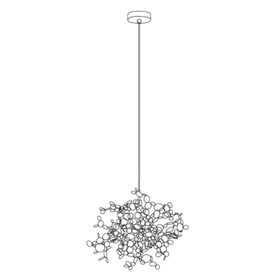 Leaf Design Radial Suspension Lighting Artistic Living Room Metal 3-Bulb Chandelier