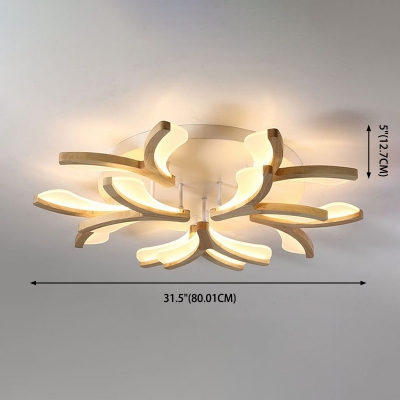 LED Light Simplicity  Ceiling Fixture Metal Ceiling Mount Acrylic Geometric Shade Semi Flush for Bedroom