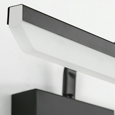 Linear LED Wall Vanity Light Nordic Metal Bathroom Wall Lighting with Plastic Shade
