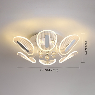 Metal Ceiling Mount Modern Ceiling Light with 10 LED Light Acrylic Shade Ceiling Light Fixture for Restaurant