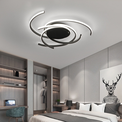 Metal LED Flush Mount Ceiling Light Modern Style Spiral Bedroom Flush Mount