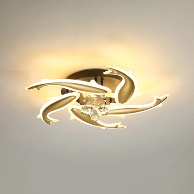 Modern Ceiling Light Acrylic Shade with LED Light Metal Ceiling Mount Ceiling Light Fixture for Restaurant