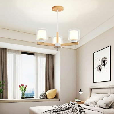 Modern Chandelier Light Fixture Living Room White Glass 18 Inchs Height Chandelier
