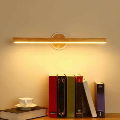Rectangle Wooden LED Wall Mounted Lighting Minimalist Vanity Wall Light Fixtures