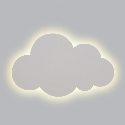 Simple Style Sconce Lamp Cloud Shape Metal LED Wall Light for Kindergarten in 3 Colors Light