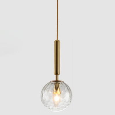 1 Head Globe Hanging Lamp Glass Shade Minimalist Pendant Light for Bedroom