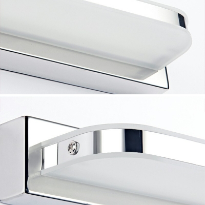 Bar LED Vanity Lighting Minimalistic Plastic Flush Wall Sconce for Bathroom