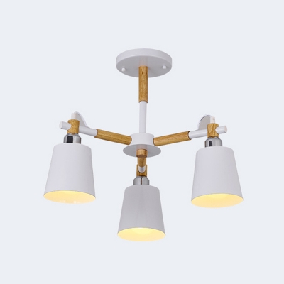 Burst Chandelier Lamp Post-Modern Metal Barrel Shade Hanging Light Fixture for Living Room with 10 Inchs Height Adjustable Cord