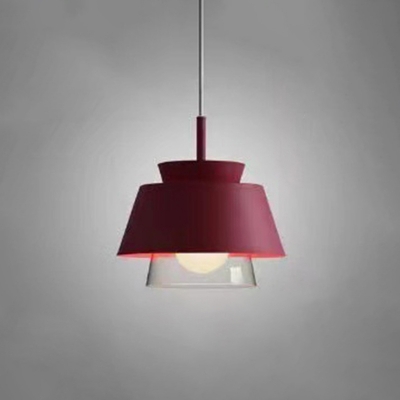 Dining Table Hanging Light 11.5 Inchs Wide Bowl Shape with Clear Glass One Light Macaron Loft Pendant Light