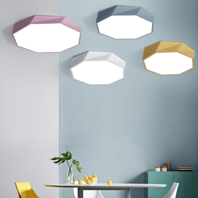 Geometric Acrylic Shade Modern Ceiling Light 1 LED Light Flush Mount Ceiling Light for Living Room