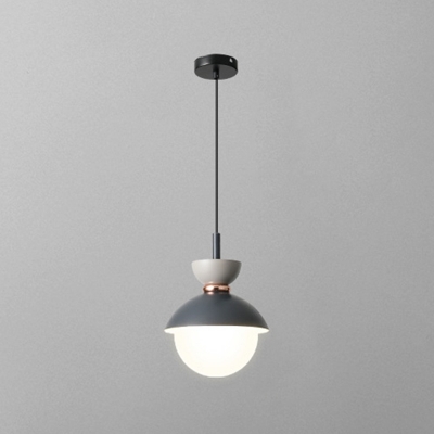 Metal Domed Pendant Lighting Modernism 1 Head Ceiling Suspension Lamp 5 Inchs Wide for Bedroom