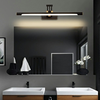 Minimalistic Linear LED Wall Sconce Light Metallic 10 Inchs Wide Bathroom Vanity Lighting Ideas