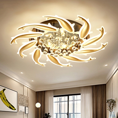 Modern Ceiling Light Acrylic Shade with LED Light Metal Ceiling Mount Ceiling Light Fixture for Restaurant