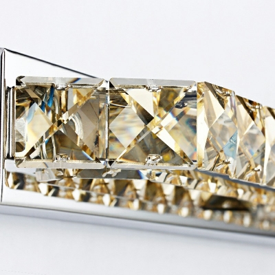 Modern Fashion Crystal Vanity Mount Mirror Front Lamp Stainless-Steel Regular Shape LED over Mirror Vanity Light