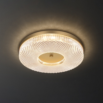 Simplicity Ceiling Light Crystal Circle Shade with 1 LED Light Flush-mount Light for Restaurant